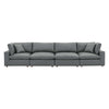 Modway EEI-4916 Commix Down Filled Overstuffed Vegan Leather 4-Seater Sofa