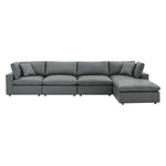 Modway EEI-4917 Commix Down Filled Overstuffed Vegan Leather 5-Piece Sofa