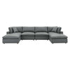 Modway EEI-4918 Commix Down Filled Overstuffed Vegan Leather 6-Piece Sofa