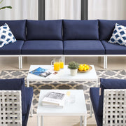 Modway EEI-4942 8-Piece Sunbrella Basket Weave Outdoor Patio Sofa