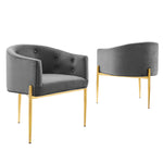 Modway EEI-5415 Savour Tufted Performance Velvet Accent Chairs - Set of 2