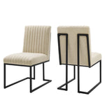 Modway EEI-5740 Indulge Channel Tufted Fabric Dining Chairs - Set of 2