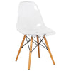 LeisureMod Dover Molded Side Chair Clear