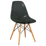 LeisureMod Dover Molded Side Chair Transparent Black
