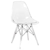 LeisureMod Dover Molded Side Chair with Acrylic Base Clear