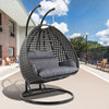 LeisureMod Wicker Hanging 2 person Egg Swing Chair