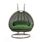 LeisureMod Wicker Hanging 2 person Egg Swing Chair