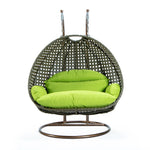 LeisureMod Wicker Hanging 2 person Egg Swing Chair