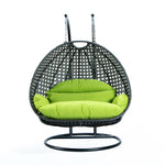 LeisureMod Wicker Hanging 2 person Egg Swing Chair