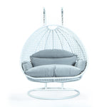 LeisureMod Wicker Hanging 2 person Egg Swing Chair