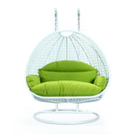 LeisureMod Wicker Hanging 2 person Egg Swing Chair