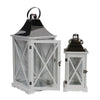 Remarkable Two Piece Wooden Lantern Benzara