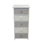 Voluminous Wooden Cabinet With 5 Drawers Benzara