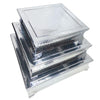 Fabulous 3 Pc Square Cake Stand Hammered Benzara