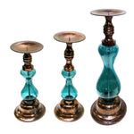 Incredible 3pc Glass Candle Holder Benzara