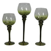 Striking Glass Candleholder Set of 3 Benzara