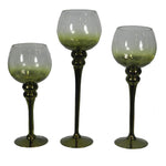 Striking Glass Candleholder Set of 3 Benzara