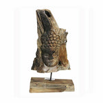 Alluring Wooden Buddha on Base Natural Benzara