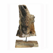 Alluring Wooden Buddha on Base Natural Benzara