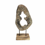 Incredible Wooden Decor on Stand Brown Wash Benzara