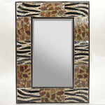 Appealing Animal Print Metal Mirror Benzara
