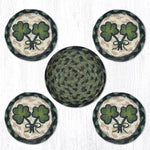 Earth Rugs CNB-116 Shamrock Coasters in a Basket 5``x5``