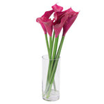 Vickerman F12145 24" Artificial Purple Calla Lillies in Glass Vase
