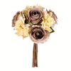 Vickerman FA191003 13" Artificial Ivory Rose & Hydrangea Bouquet, Pack of 2