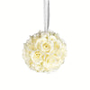 Vickerman FA191411 6" Artificial White Rose Ball, Pack of 2