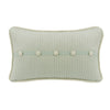 HiEnd Accents Decorative Trim accent pillow with linen buttons