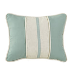 HiEnd Accents Textured fabric with linen stripe, decorative trim, and contrast piping