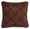 HiEnd Accents Loretta Batiste Throw Pillow with  Ruching, Chocolate