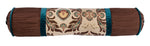 HiEnd Accents Loretta Chocolate Velvet Bolster Pillow with Medallion