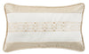 HiEnd Accents Chain Link Embroidery Pillow on Champaign Bubble Jacquard