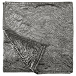 HiEnd Accents Bed Scarf Silver velvet and wave embroidery