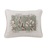 HiEnd Accents Printed oblong pillow with mitered trim of stripe and white linen texture