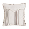 HiEnd Accents Linen weave envelope pillow-with stripe and Pearlized Button Detail