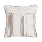 HiEnd Accents Linen weave envelope pillow-with stripe and Pearlized Button Detail