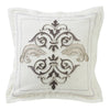 HiEnd Accents Square Outlined Embroidered Design Pillow with Flange