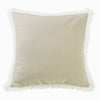 HiEnd Accents Tan Burlap with Off-White Lace Trim Square Pillow
