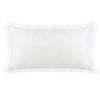 HiEnd Accents Extra Long Off-White Linen and Off-White Lace Trim Pillow