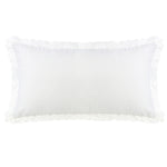 HiEnd Accents Extra Long Off-White Linen and Off-White Lace Trim Pillow