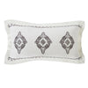 HiEnd Accents Oblong Grey Embroidered Lace Design Pillow with Flange