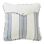HiEnd Accents Navy Linen weave envelope pillow-with stripe and Pearlized Button Detail