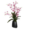 Vickerman FC180401 29" Artificial Mini Dancing Purple Orchid in Ceramic Pot