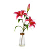 Vickerman FC190579 16.5" Artificial Pink Lily in Glass