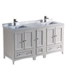 Fresca Oxford Traditional Double Sink Bathroom Cabinets w/ Top & Sinks