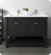 Fresca Manchester Traditional Double Sink Bathroom Cabinet w/ Top & Sinks