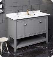 Fresca Manchester Traditional Double Sink Bathroom Cabinet w/ Top & Sinks