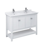 Fresca Manchester Traditional Double Sink Bathroom Cabinet w/ Top & Sinks